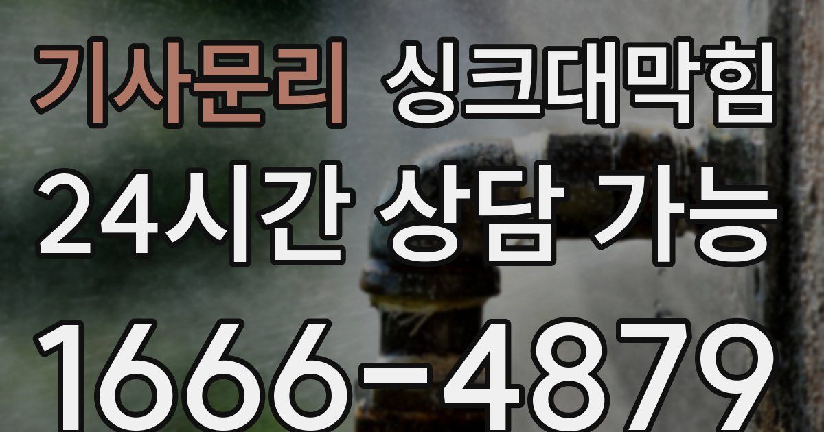 기사문리 싱크대 뚫기