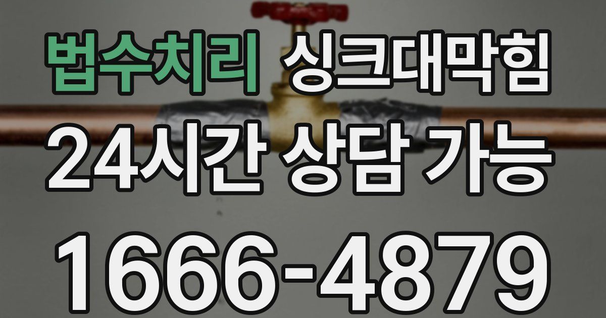 법수치리 싱크대 뚫기