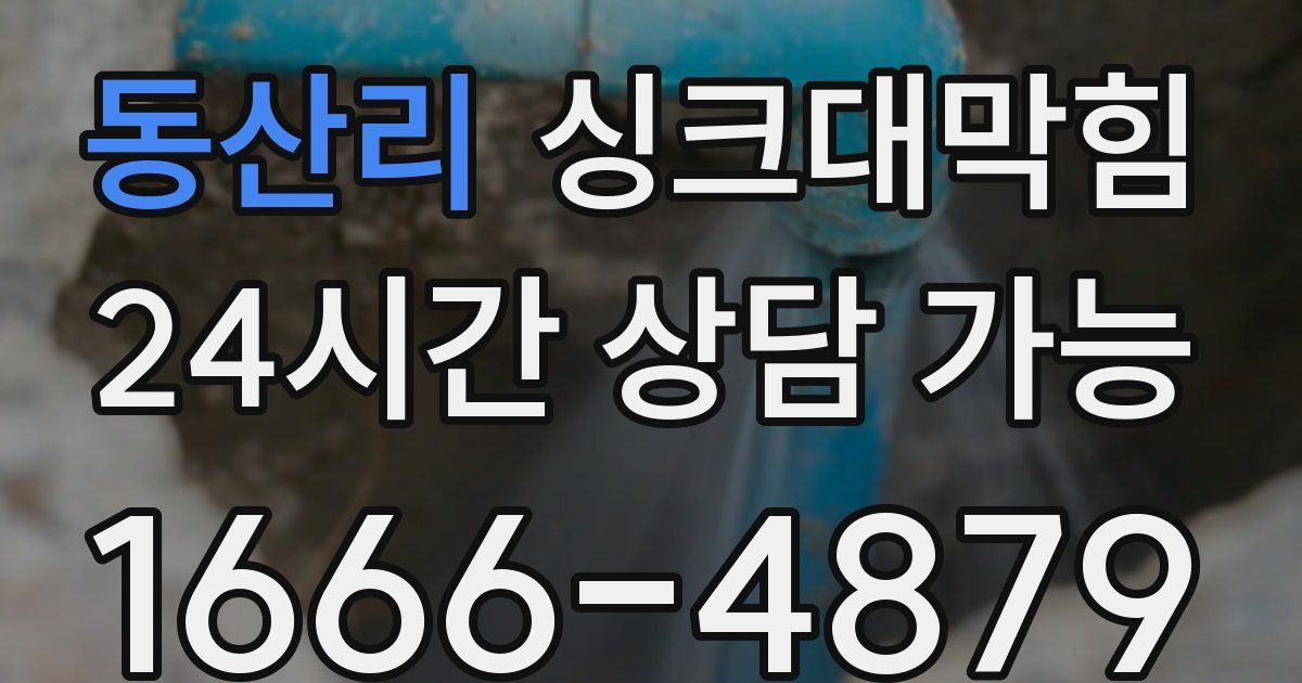 동산리 싱크대 뚫기