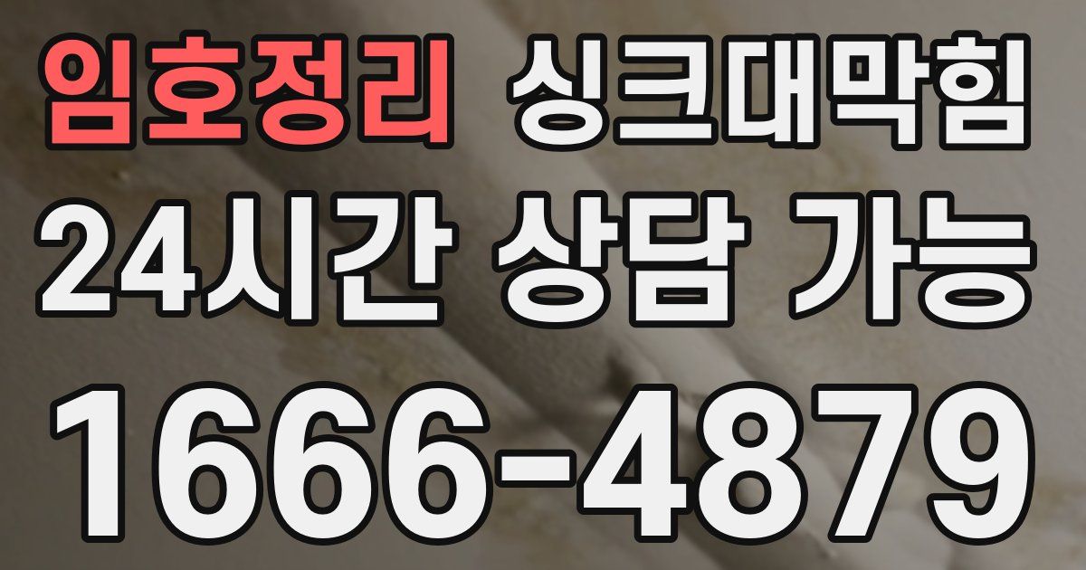 임호정리 싱크대 뚫기