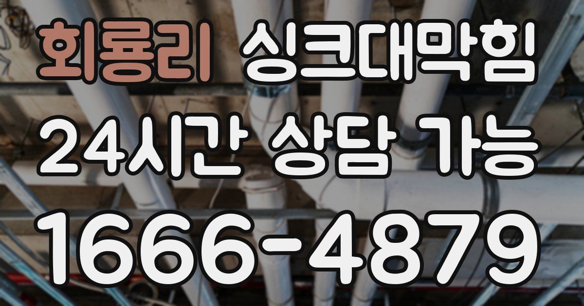 회룡리 싱크대 뚫기