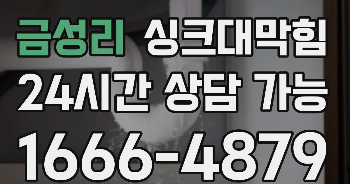 금성리 싱크대 뚫기