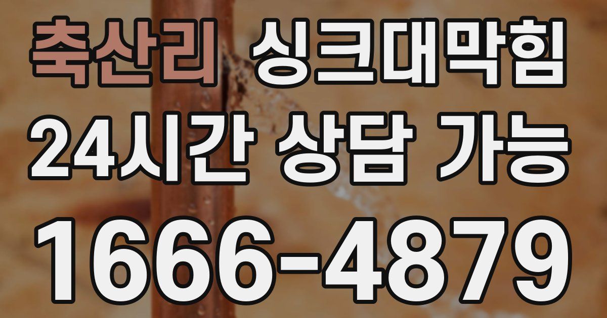 축산리 싱크대 뚫기