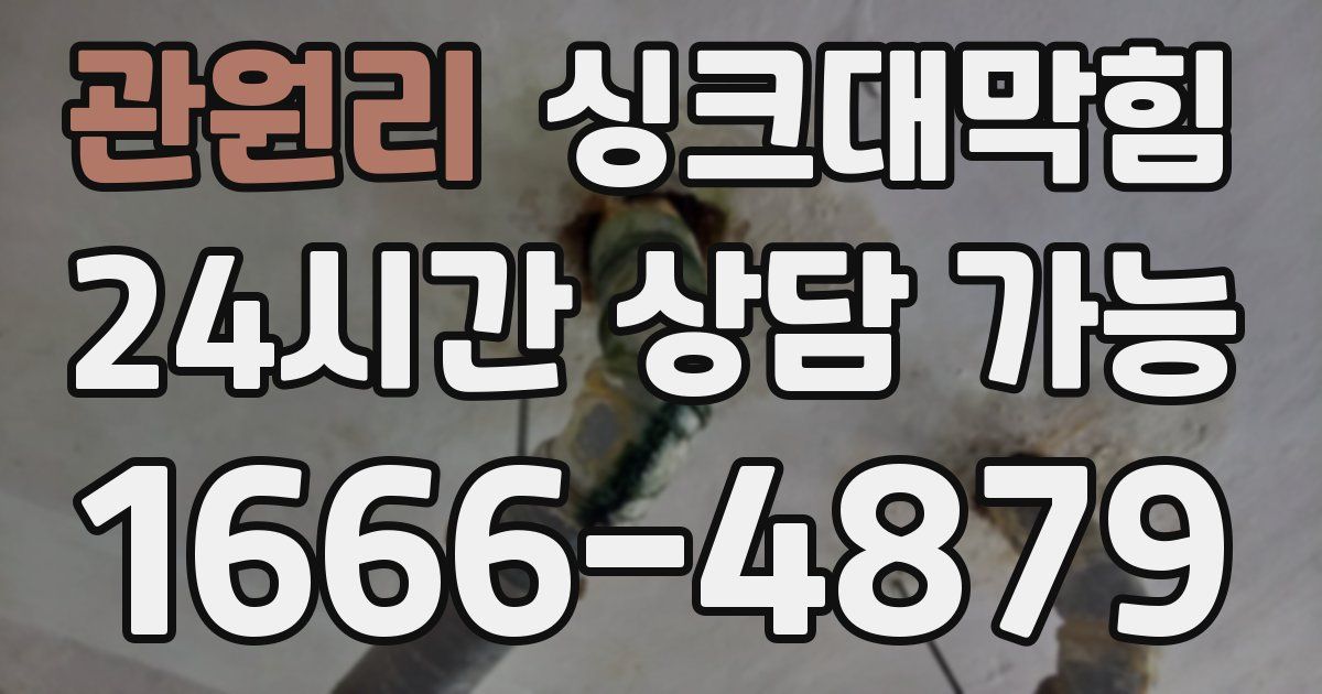 관원리 싱크대 뚫기