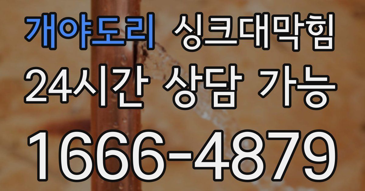 개야도리 싱크대 뚫기