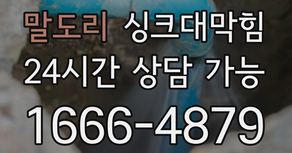 말도리 싱크대 뚫기