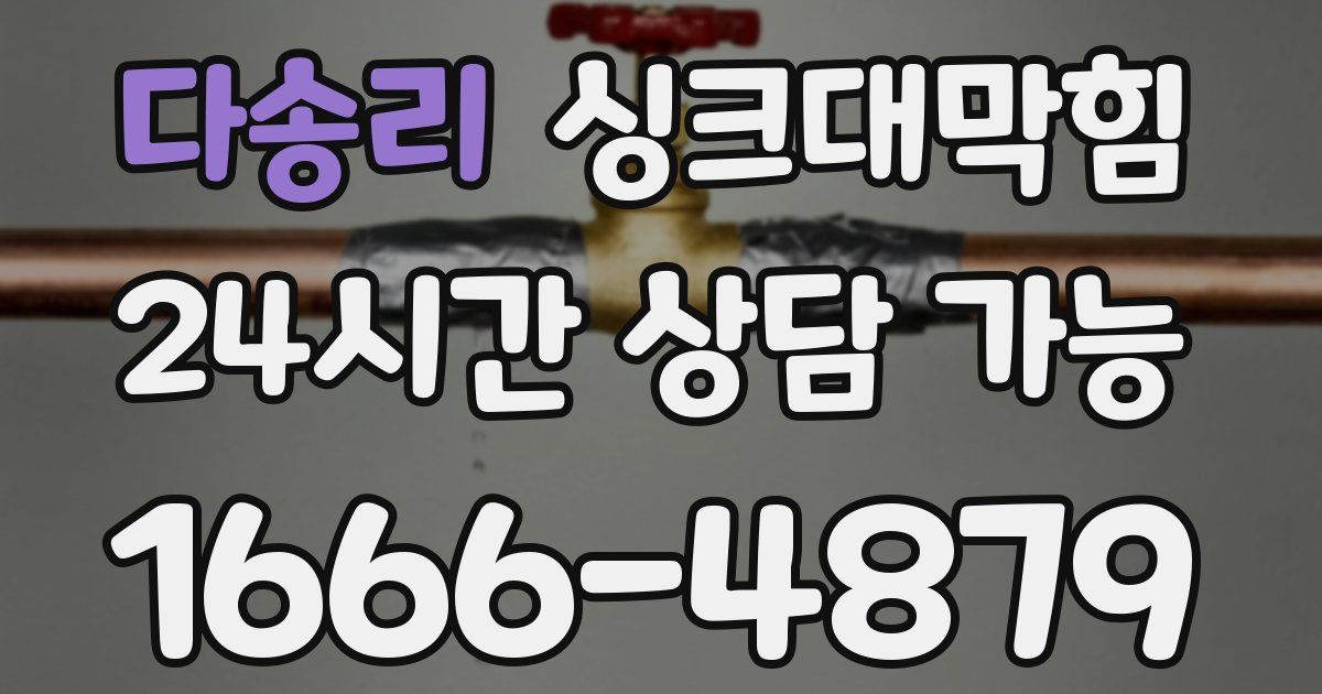 다송리 싱크대 뚫기