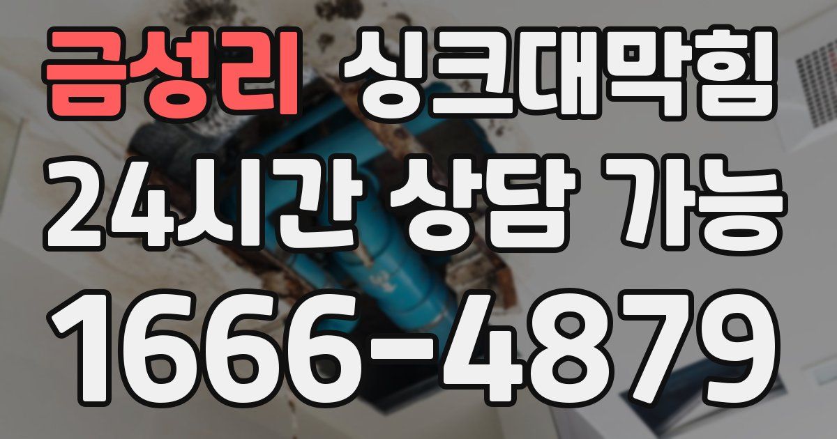 금성리 싱크대 뚫기