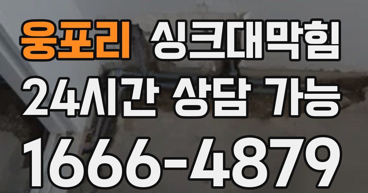 웅포리 싱크대 뚫기