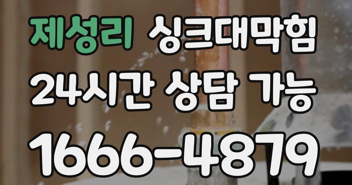 제성리 싱크대 뚫기
