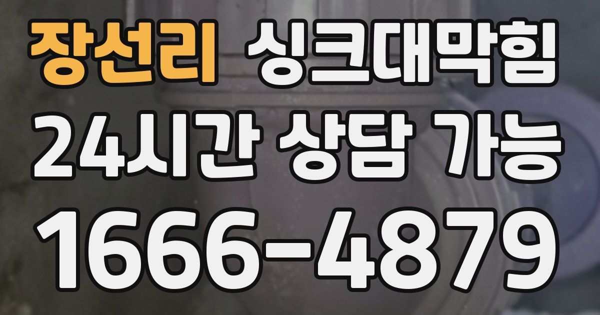 장선리 싱크대 뚫기