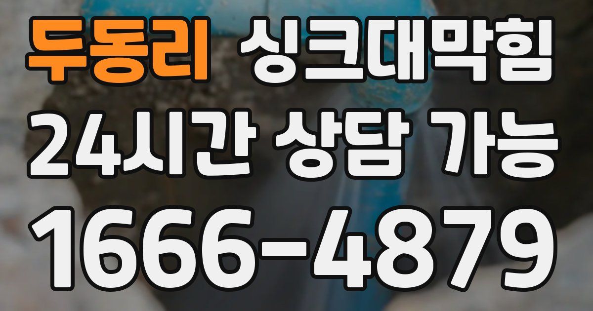 두동리 싱크대 뚫기