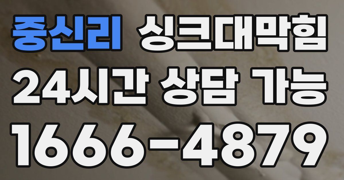 중신리 싱크대 뚫기