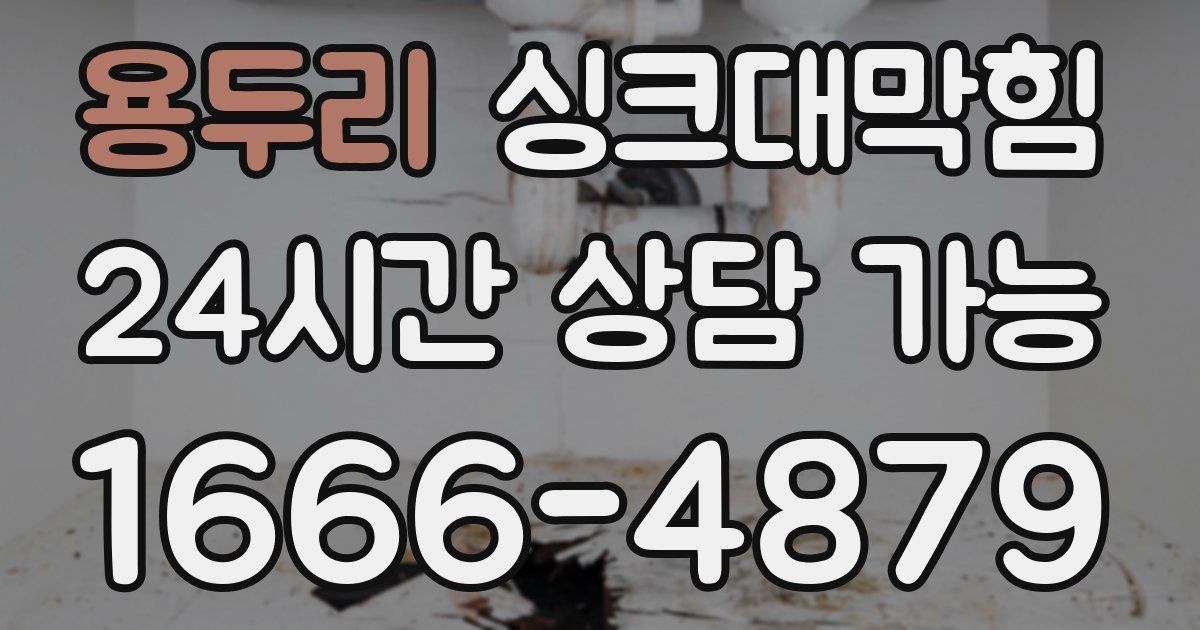 용두리 싱크대 뚫기