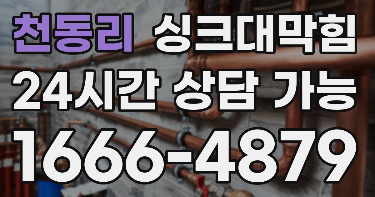 천동리 싱크대 뚫기