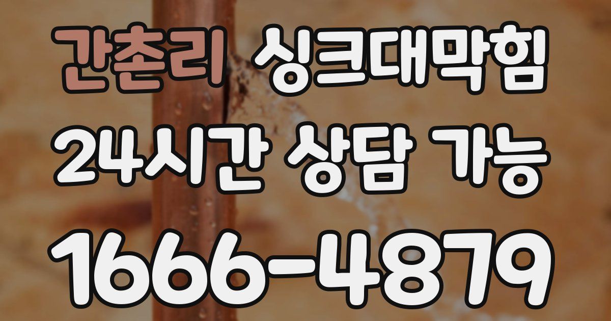 간촌리 싱크대 뚫기