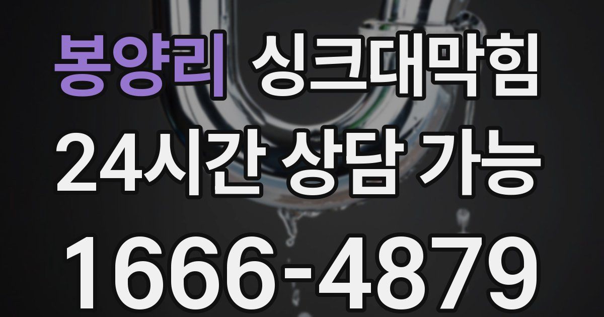 봉양리 싱크대 뚫기