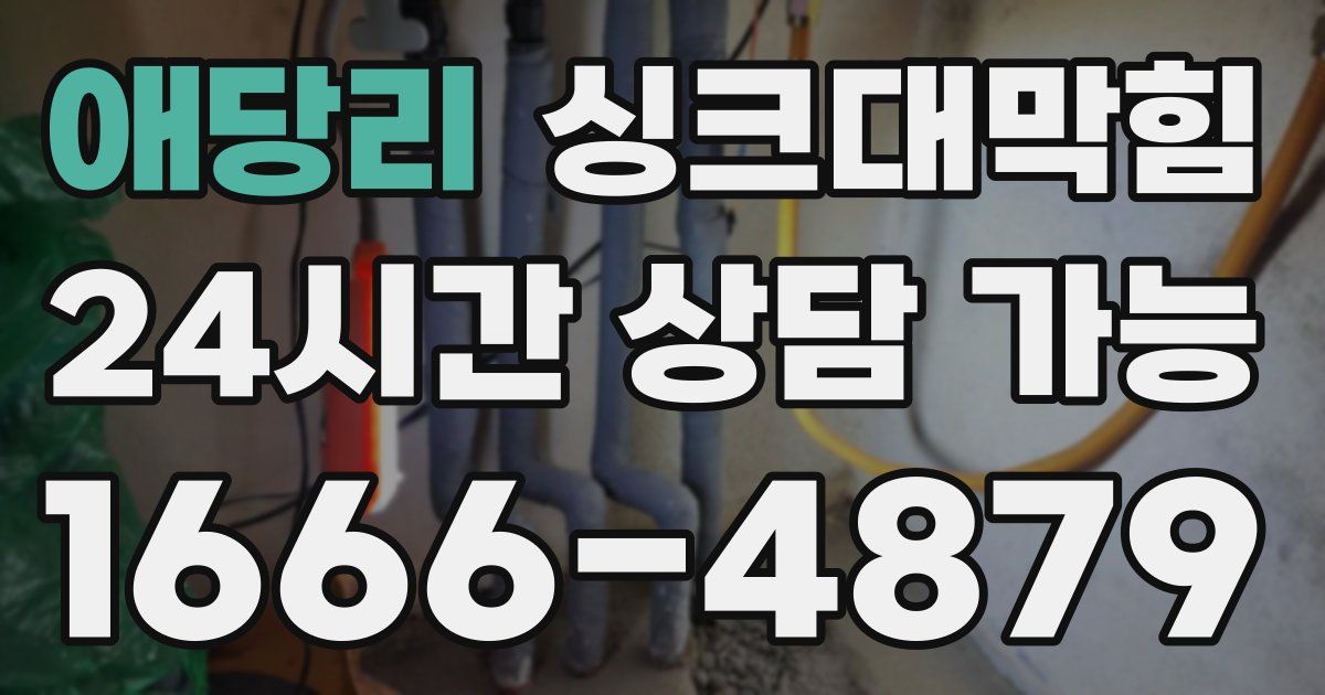 애당리 싱크대 뚫기