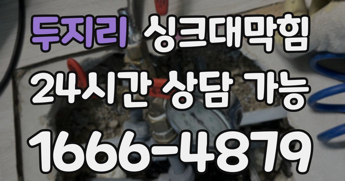 두지리 싱크대 뚫기