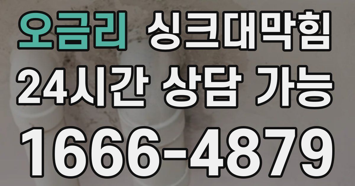 오금리 싱크대 뚫기