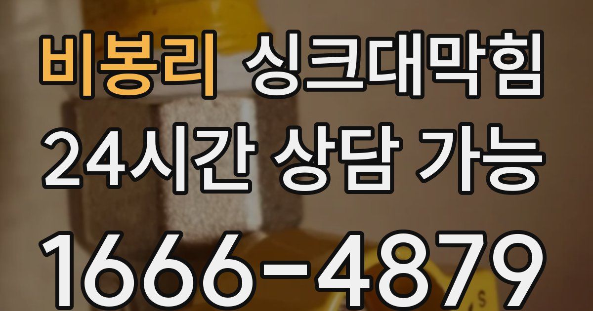 비봉리 싱크대 뚫기