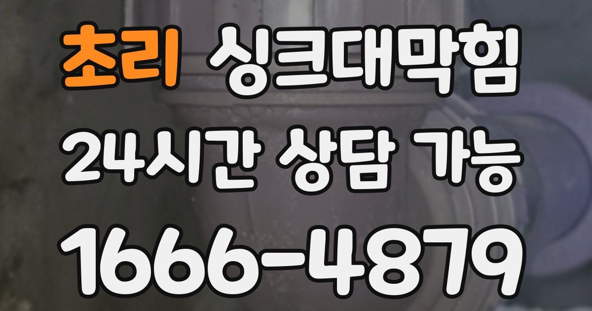 초리 싱크대 뚫기