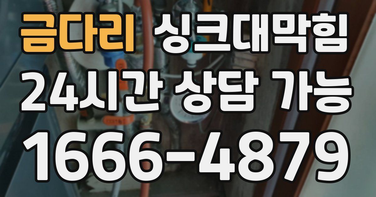 금다리 싱크대 뚫기