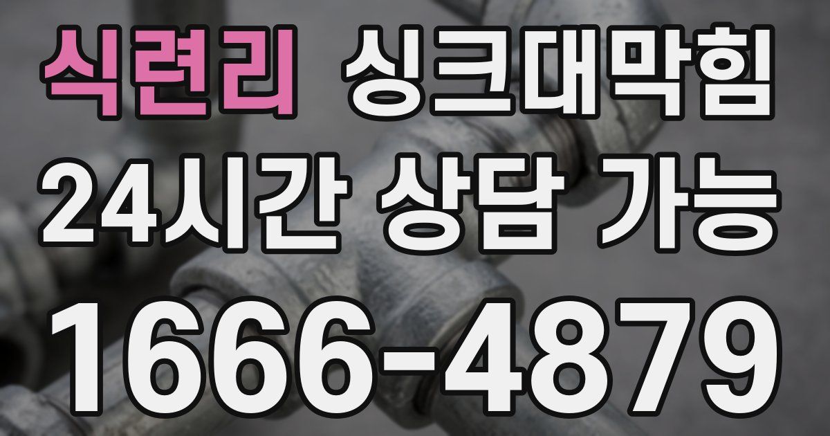 식련리 싱크대 뚫기