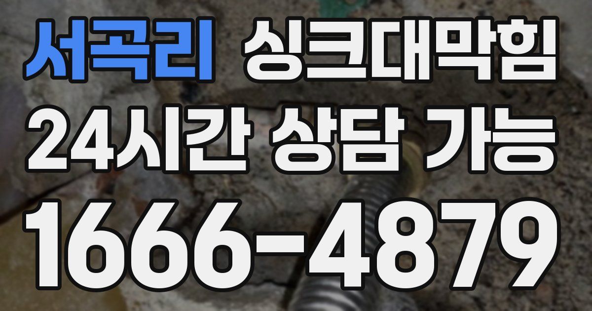 서곡리 싱크대 뚫기