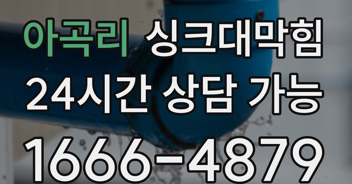 아곡리 싱크대 뚫기