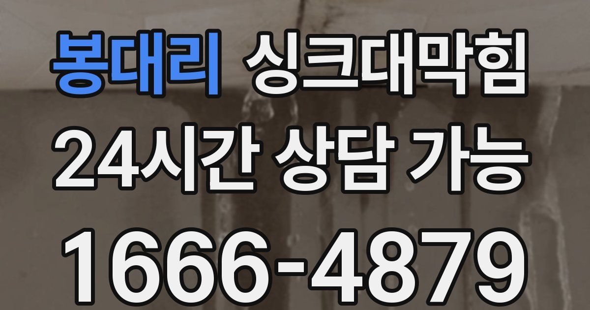 봉대리 싱크대 뚫기