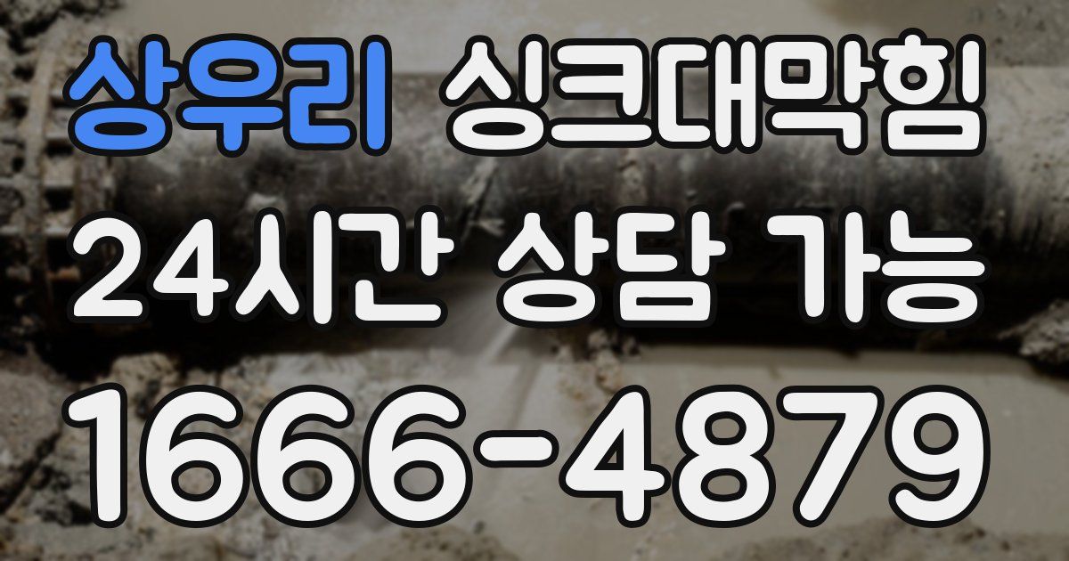 상우리 싱크대 뚫기
