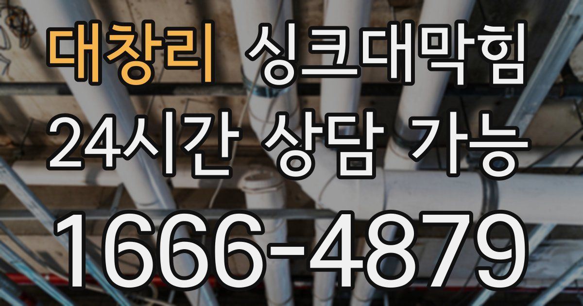 대창리 싱크대 뚫기