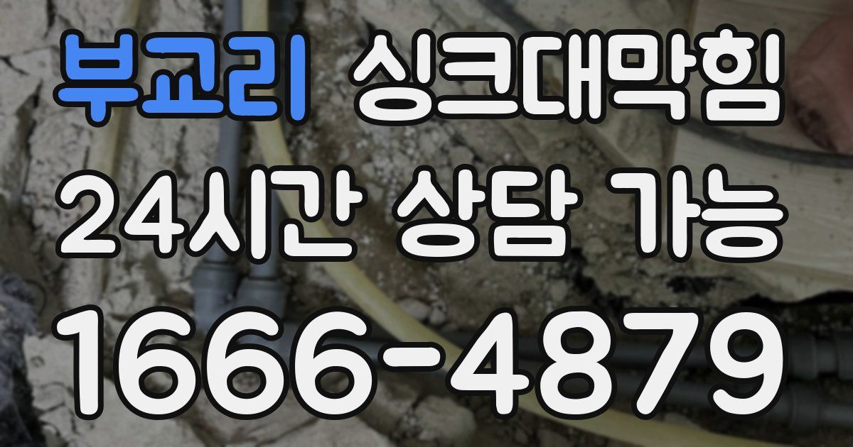 부교리 싱크대 뚫기