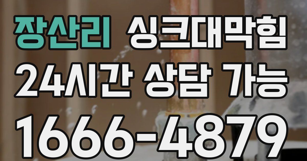 장산리 싱크대 뚫기