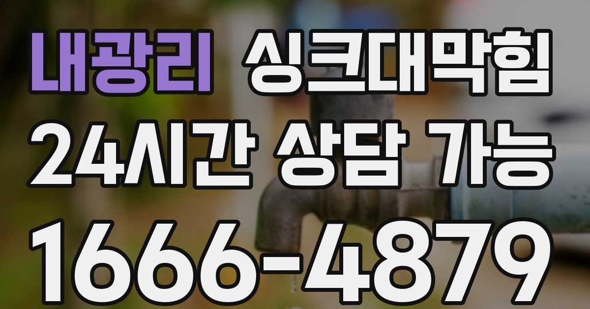 내광리 싱크대 뚫기