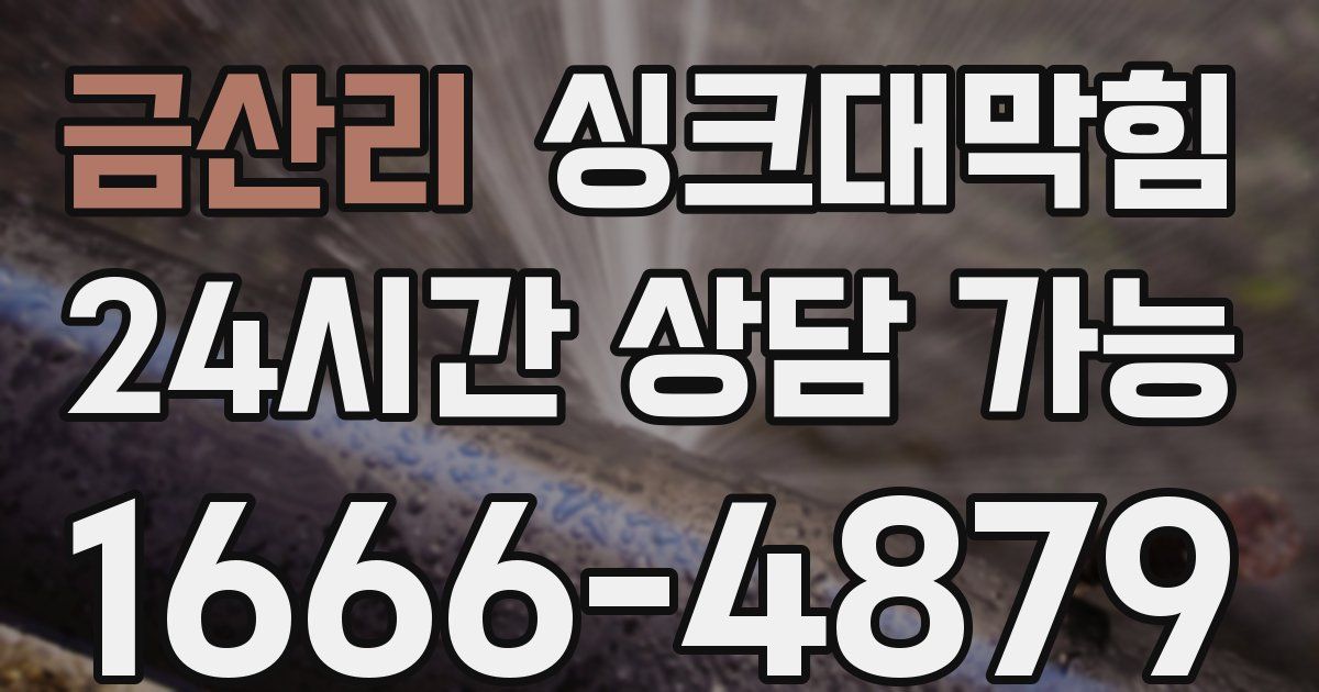 금산리 싱크대 뚫기