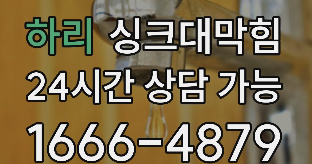 하리 싱크대 뚫기