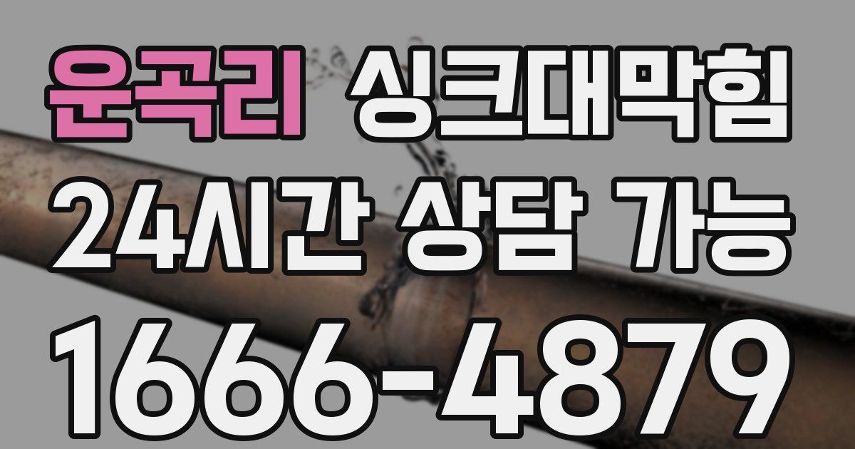 운곡리 싱크대 뚫기