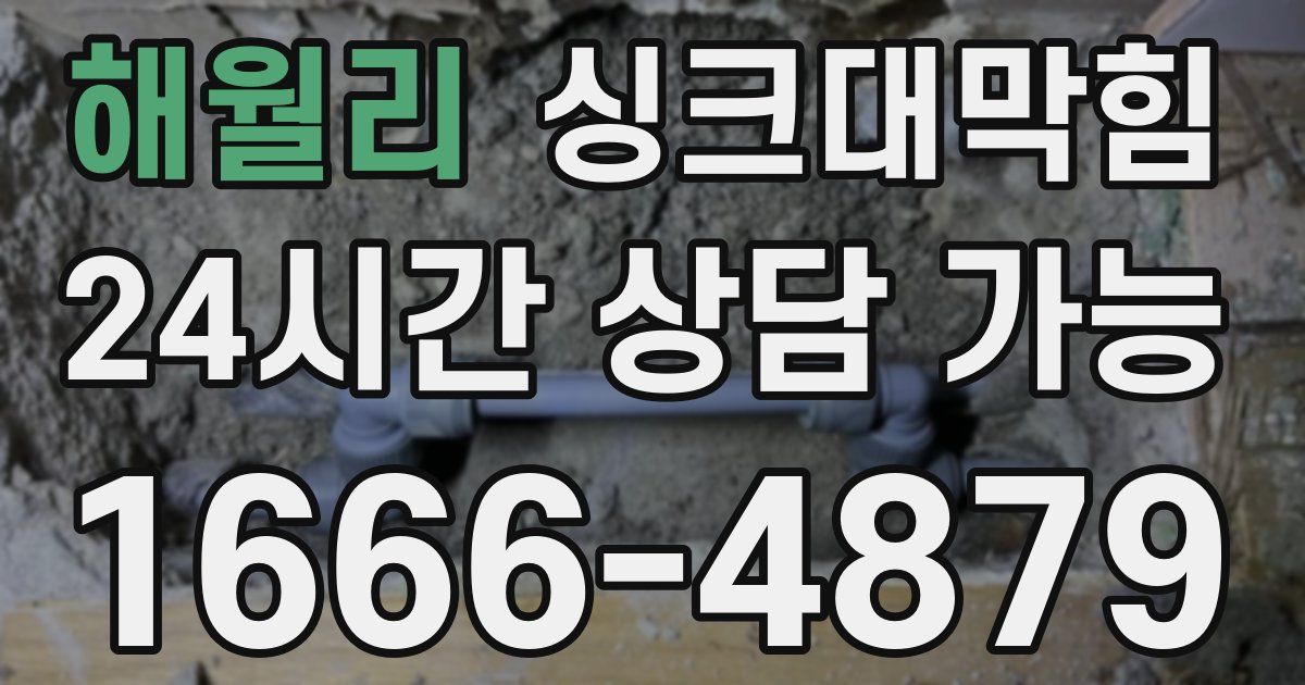 해월리 싱크대 뚫기