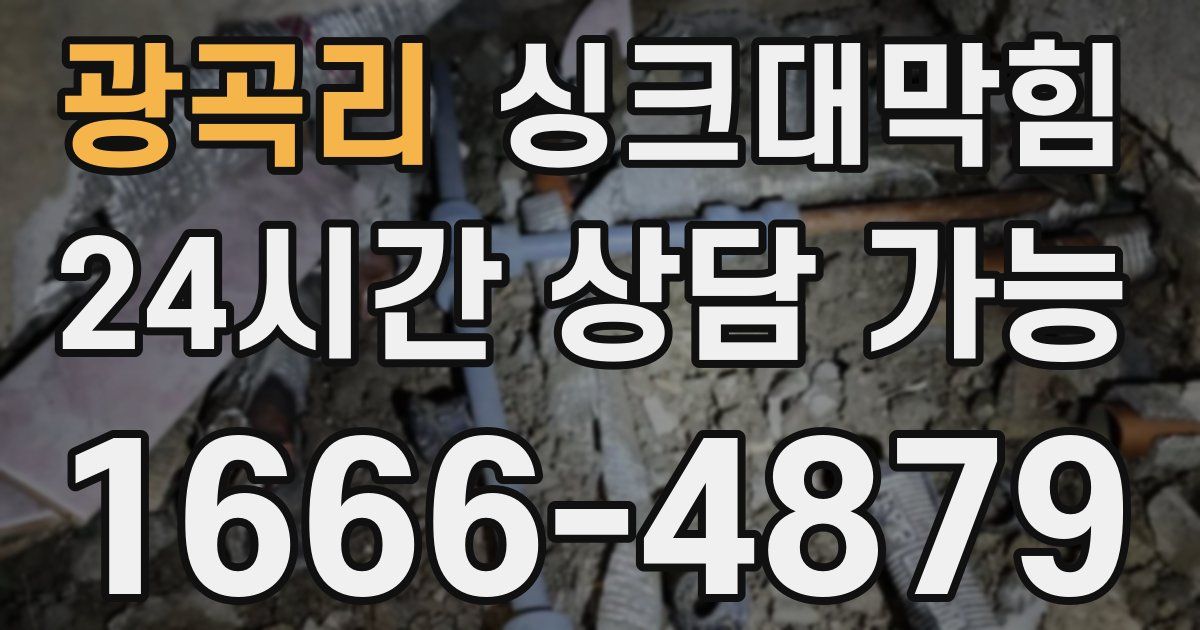 광곡리 싱크대 뚫기