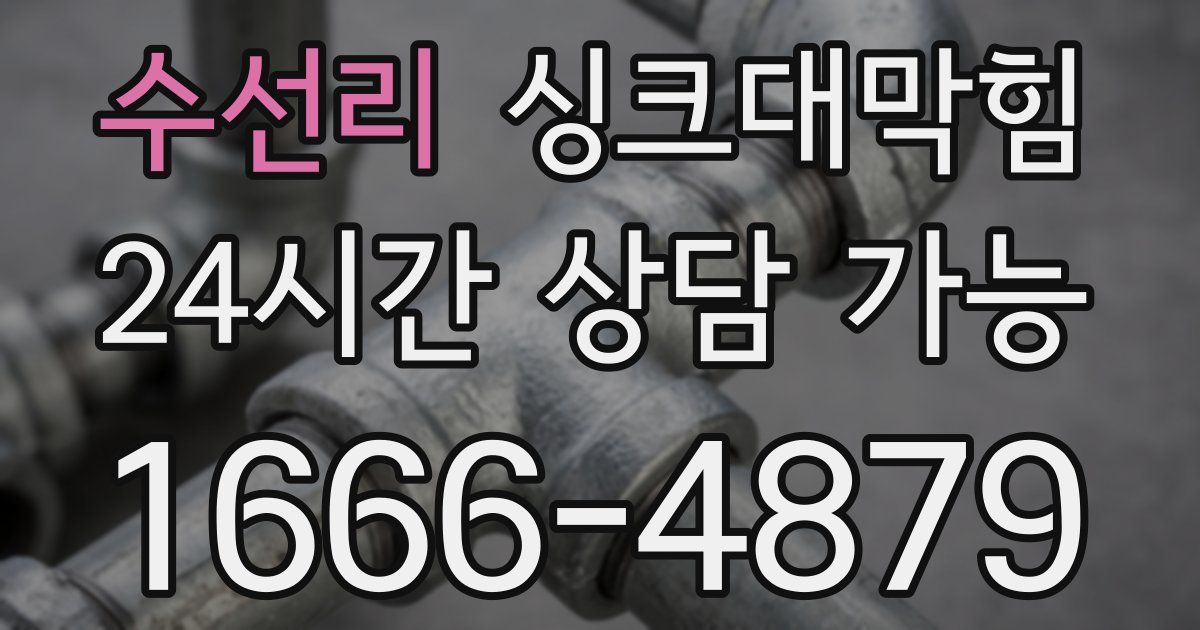 수선리 싱크대 뚫기