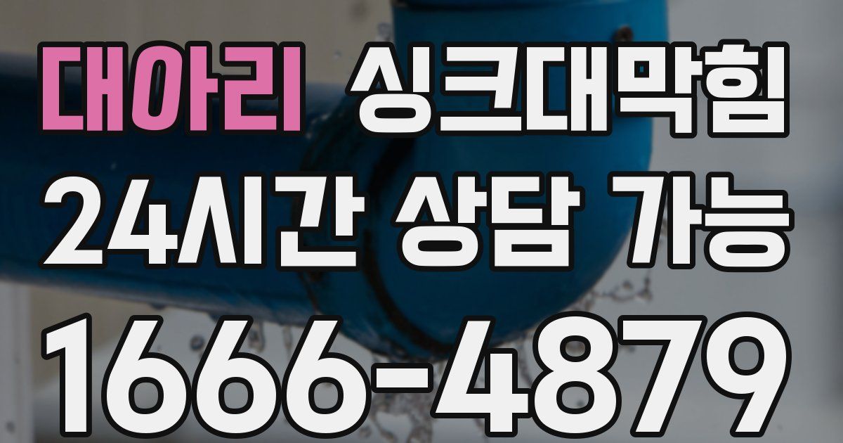 대아리 싱크대 뚫기