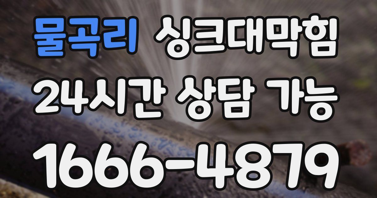 물곡리 싱크대 뚫기