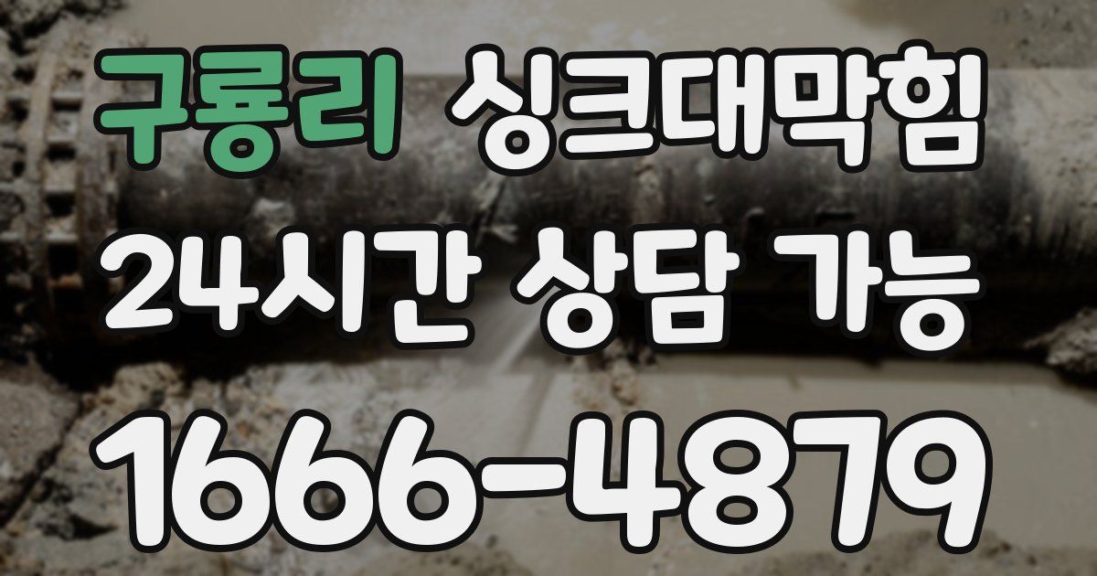 구룡리 싱크대 뚫기