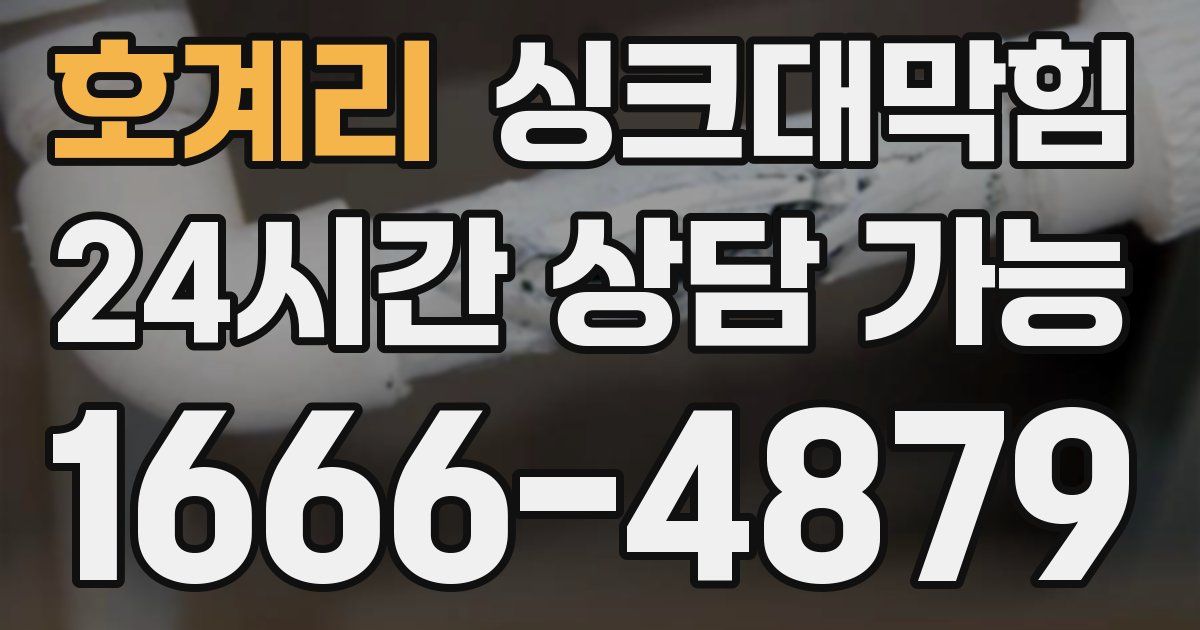 호계리 싱크대 뚫기