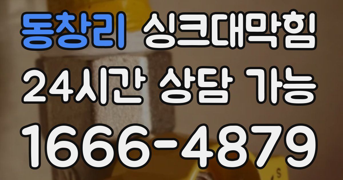 동창리 싱크대 뚫기
