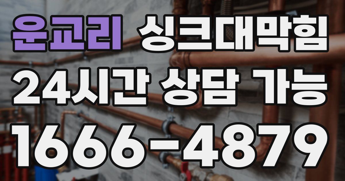 운교리 싱크대 뚫기