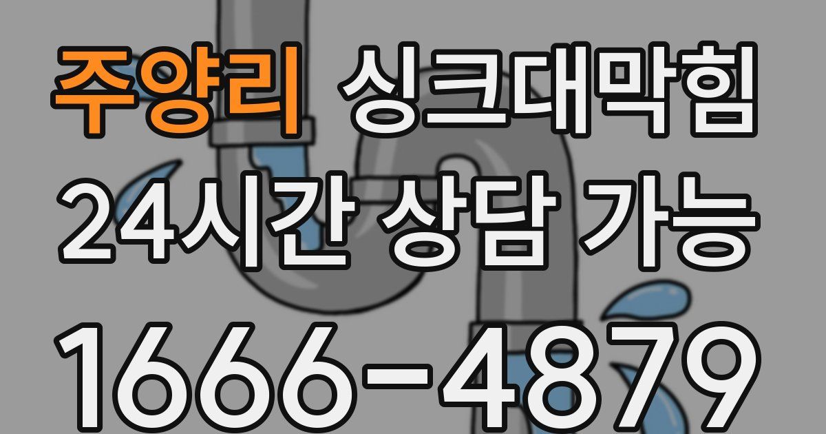 주양리 싱크대 뚫기