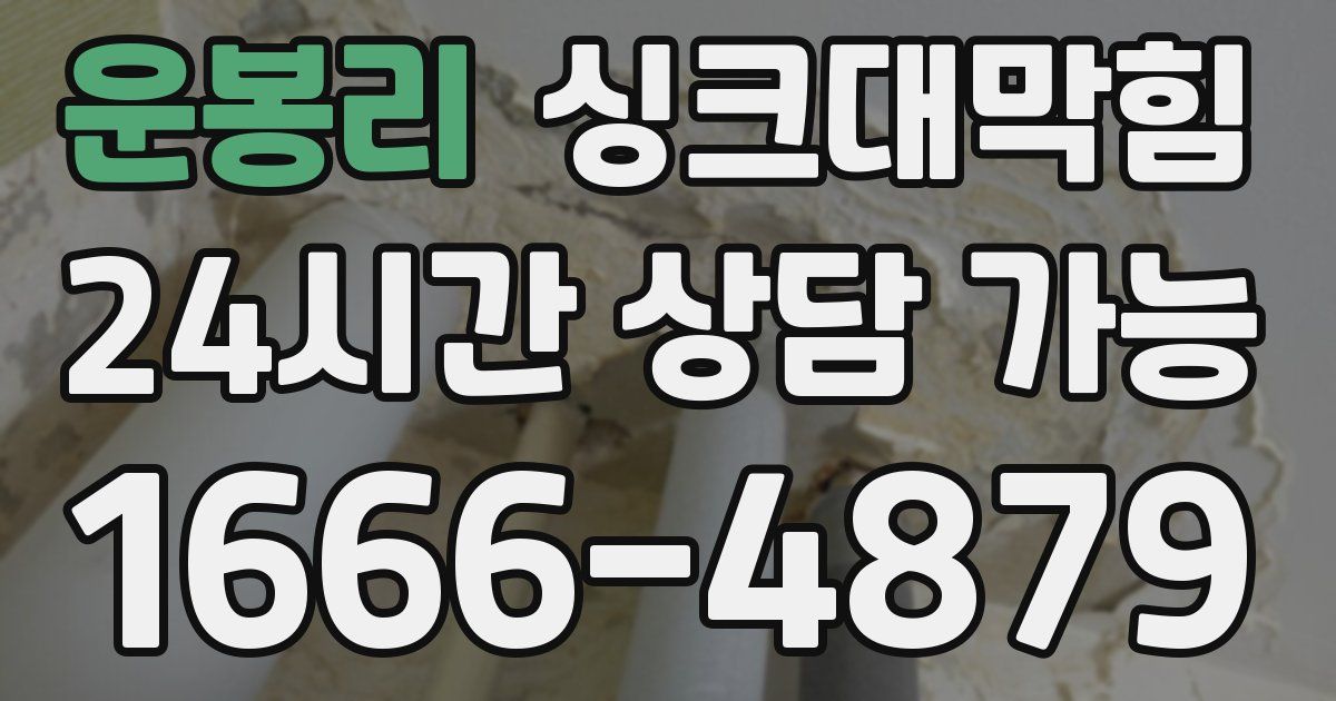 운봉리 싱크대 뚫기